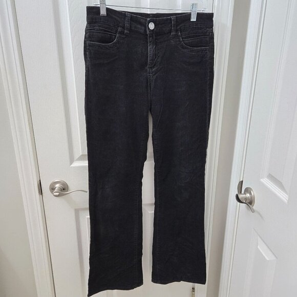Kut From The Kloth Black Corduroy Pants Womens Size 6 Bootcut Flap Pockets - Picture 1 of 12